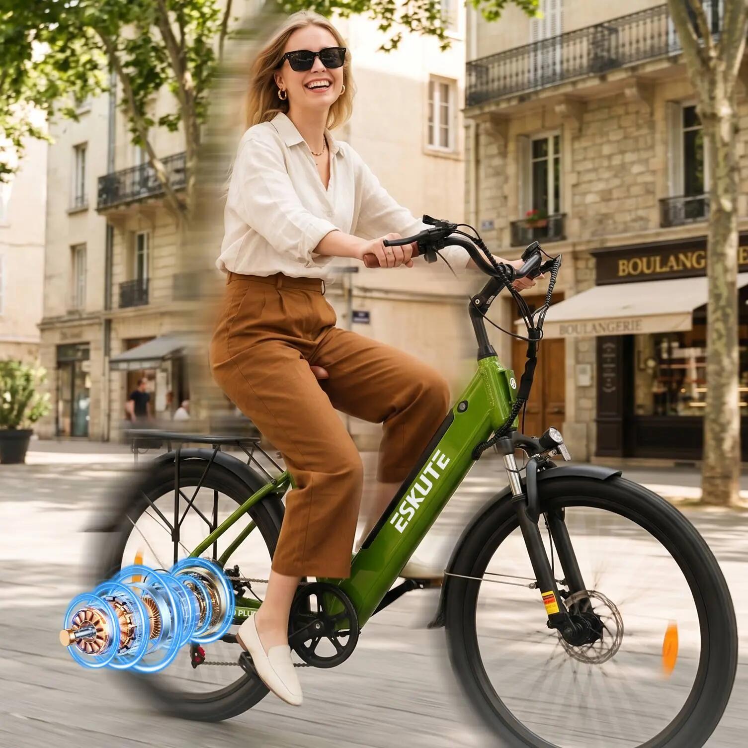 C100 PLUS elektrische fiets voor volwassenen, 26×2.1" band, 36V13Ah accu. 4/9