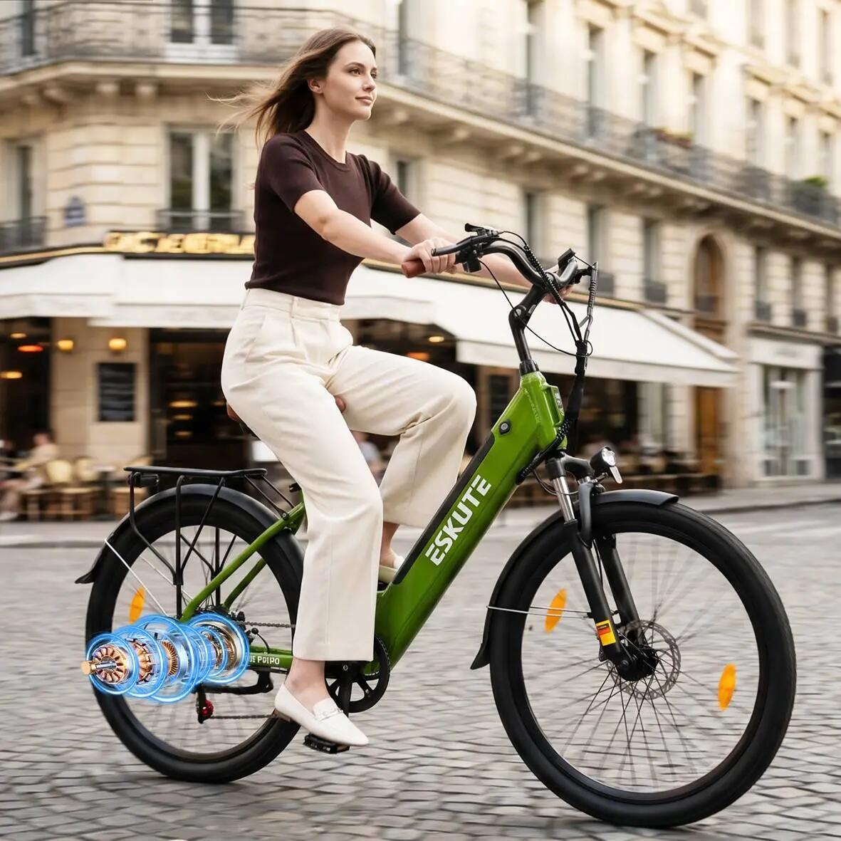 C100 PLUS elektrische fiets voor volwassenen, 26×2.1" band, 36V13Ah accu. 3/9
