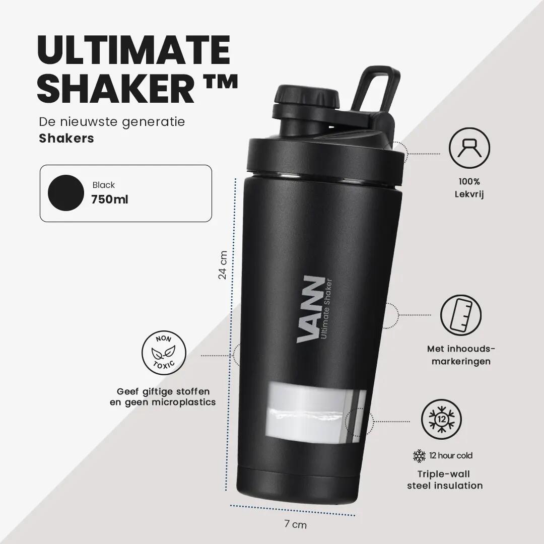 Shaker - Fitness - Isotherme triple paroi - Ultimate Shaker 750 ml - Noir 10/12