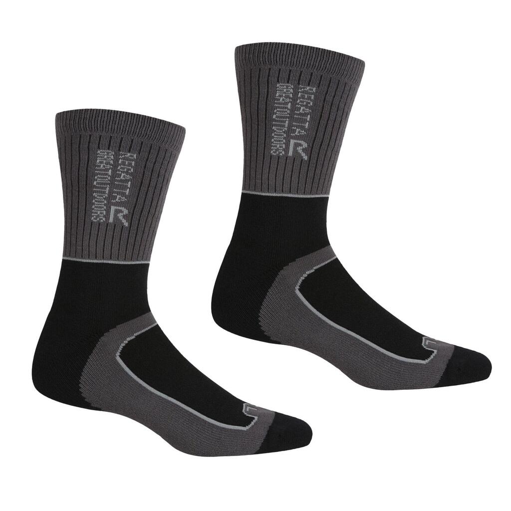 Mens Samaris 2 Season Socks (Pack of 2) (Black/Dark Steel)