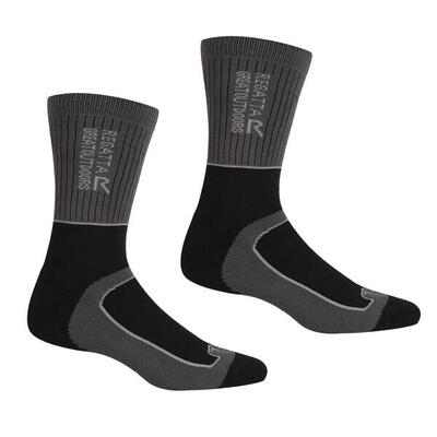 Heren samaris 2 season socks (pak van 2) (zwart/donker staal)