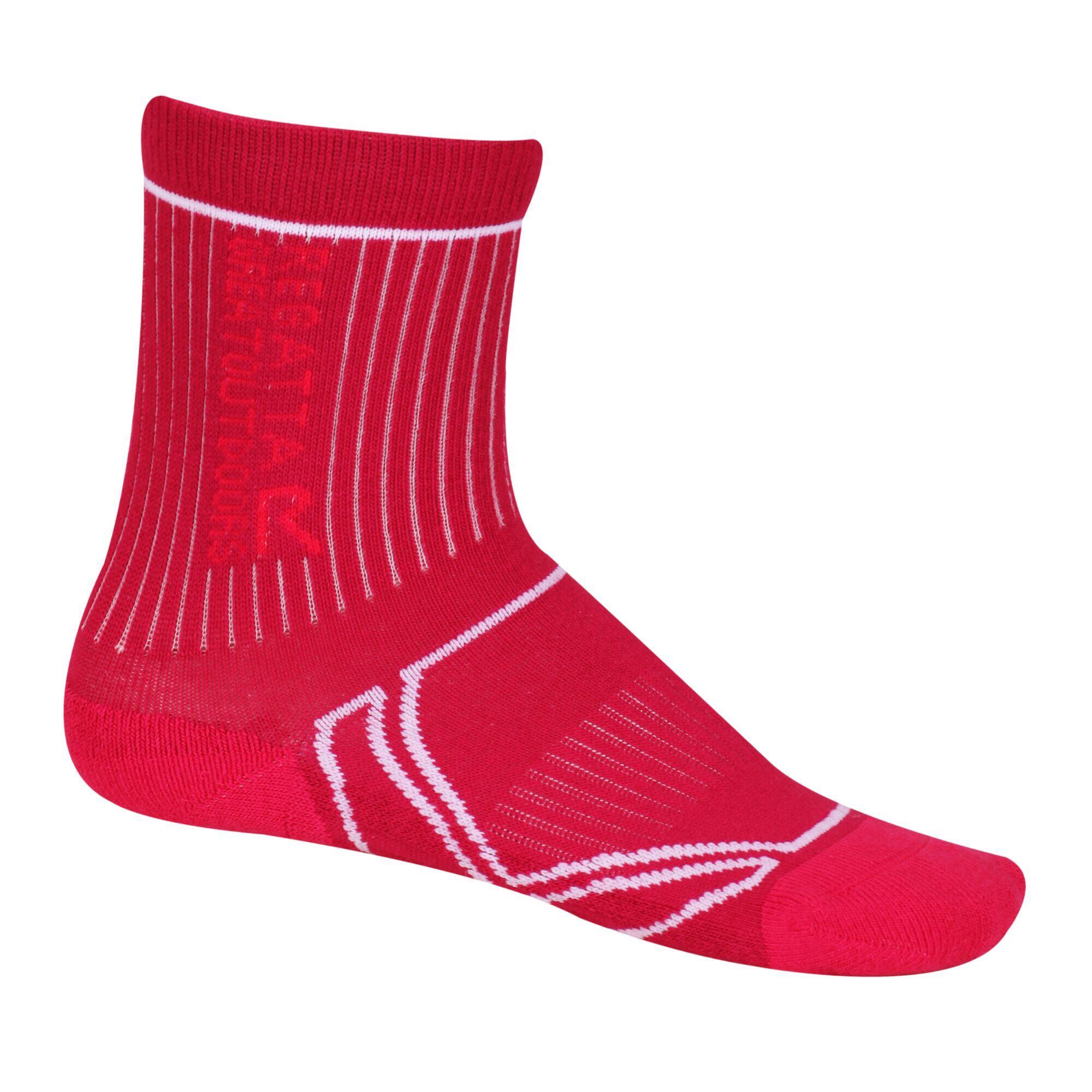 REGATTA Great Outdoors Childrens/Kids 2 Season Coolmax Trek & Trail Socks (Cherry