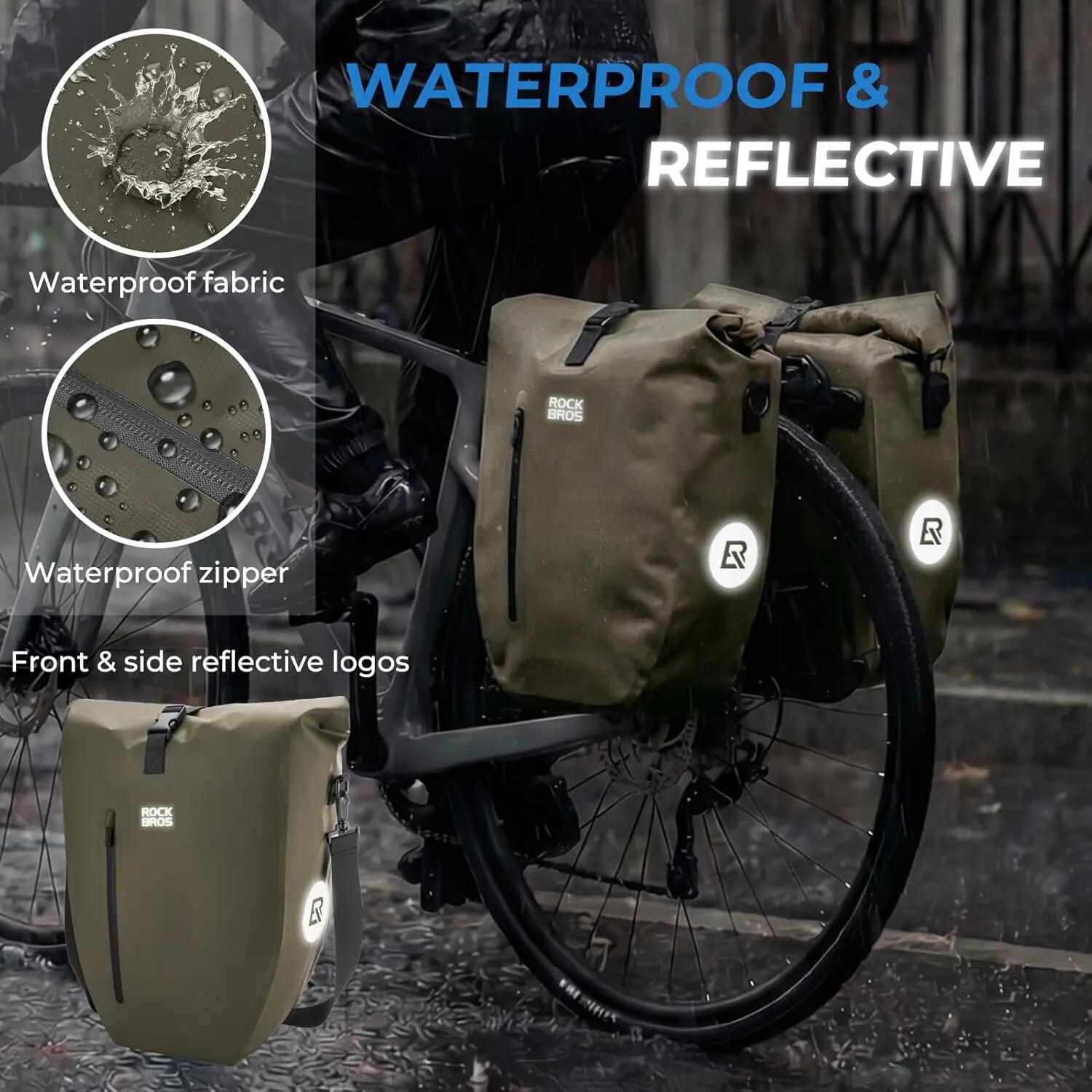 Gepäckträgertasche 20L wasserdicht 3in1 Rolltop mit Schultergurt 5/8
