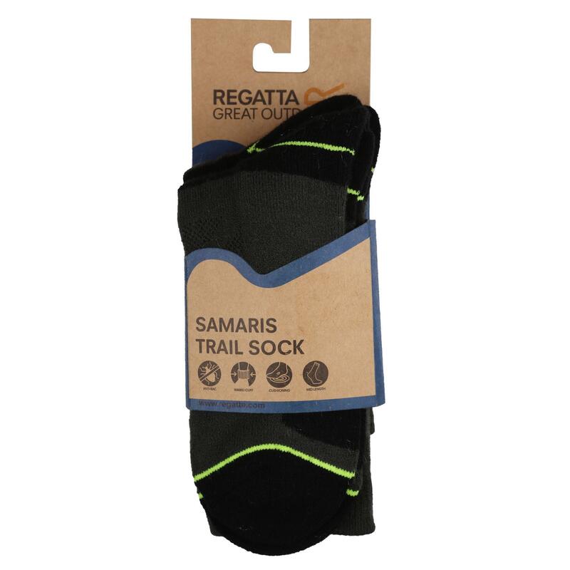 Calzini Uomo Misura Confezione 2 Regatta Blister Protection II Nero Lime