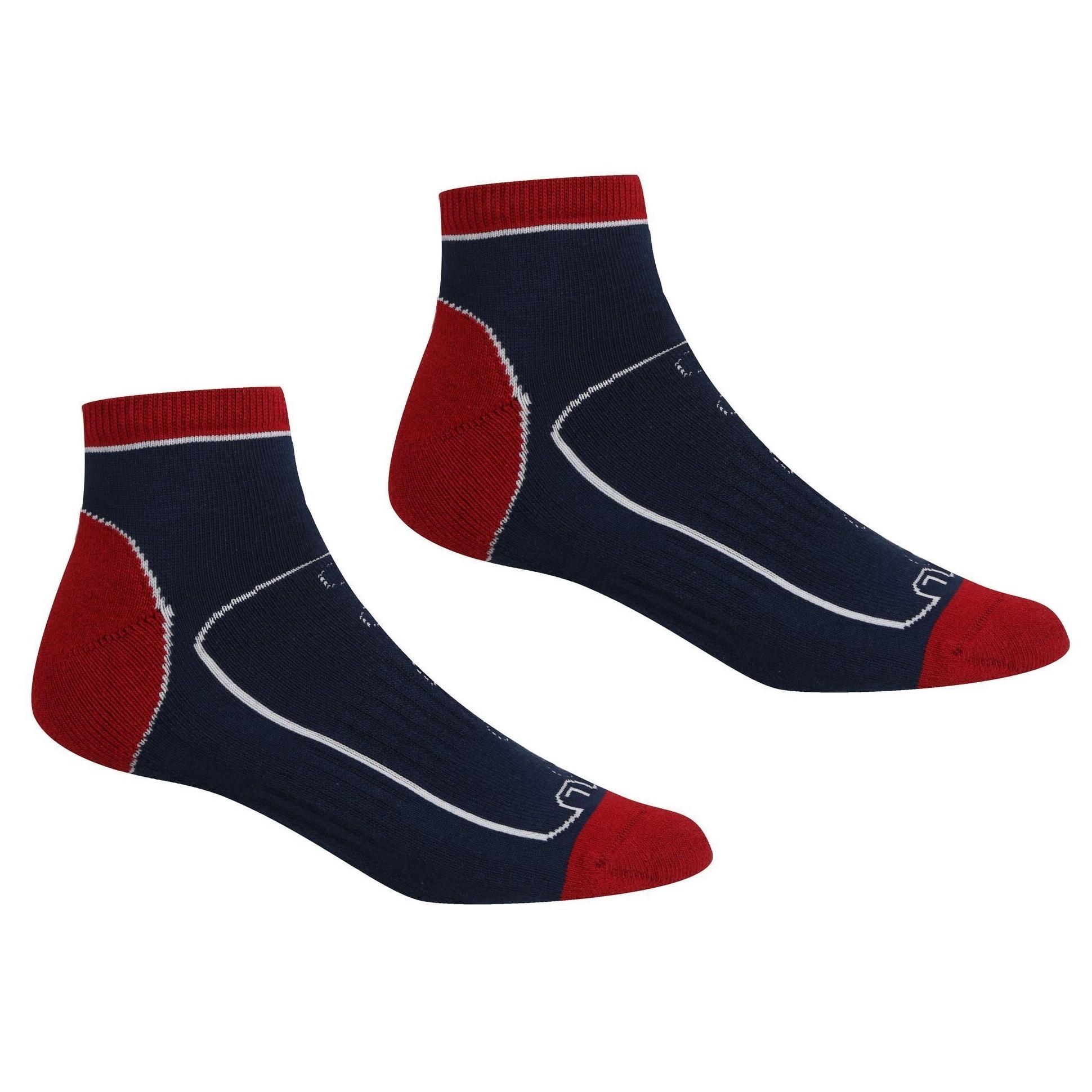 Mens Samaris Trail Ankle Socks (Pack of 2) (Navy/Dark Red) 1/4