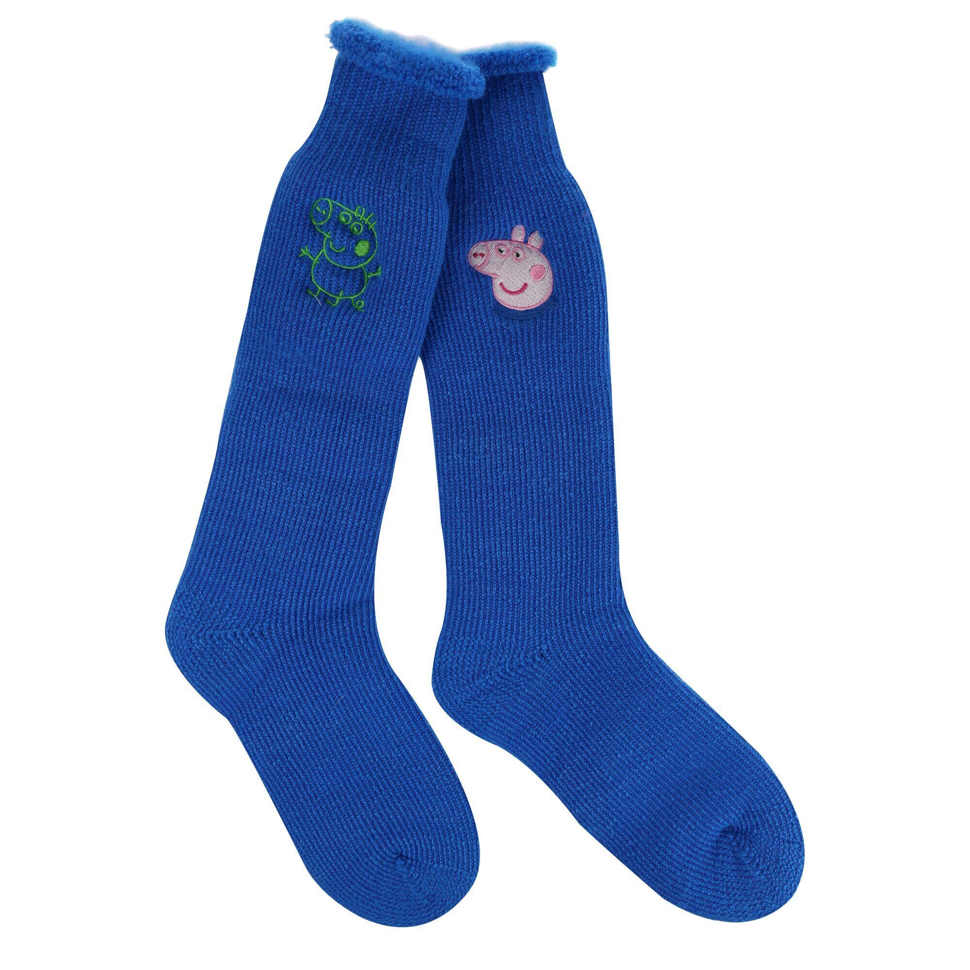 REGATTA Childrens/Kids Peppa Pig Boot Socks (Pack of 2) (Blue)