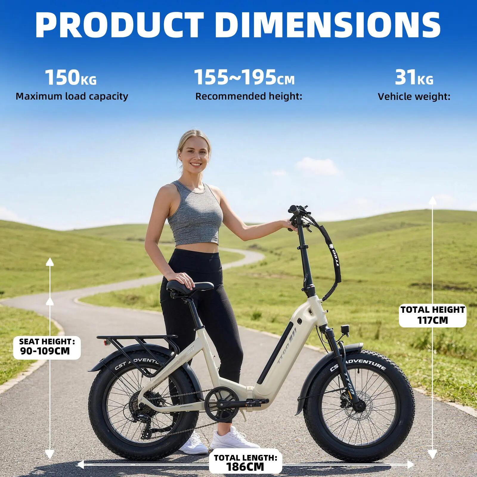 Elektrische fiets voor volwassenen TTGO F6 Boost batterij 48V18Ah motor 250W 11/15