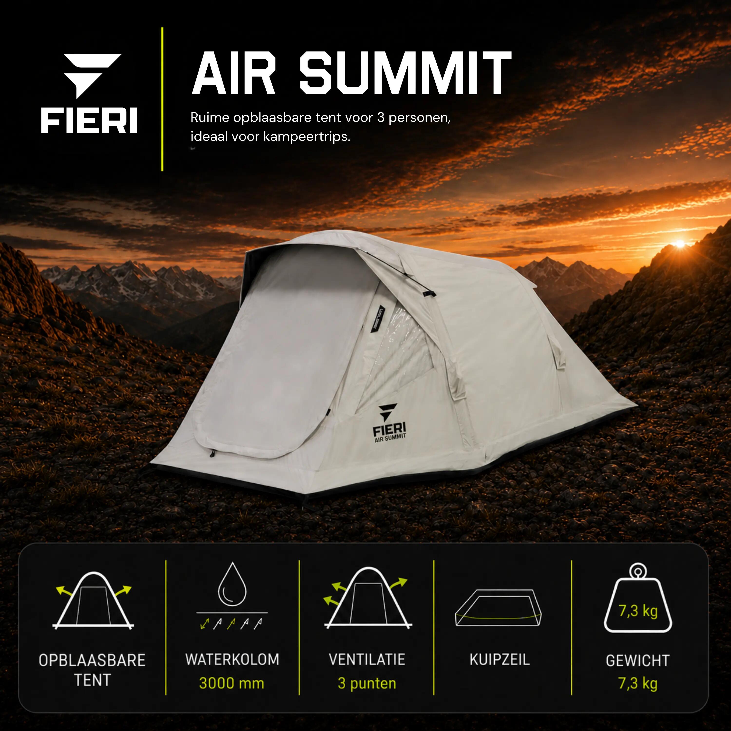 AIR Summit Cooldome Tente Gonflable - Tente 3 Personnes - Colonne d’eau 3000 mm 2/5