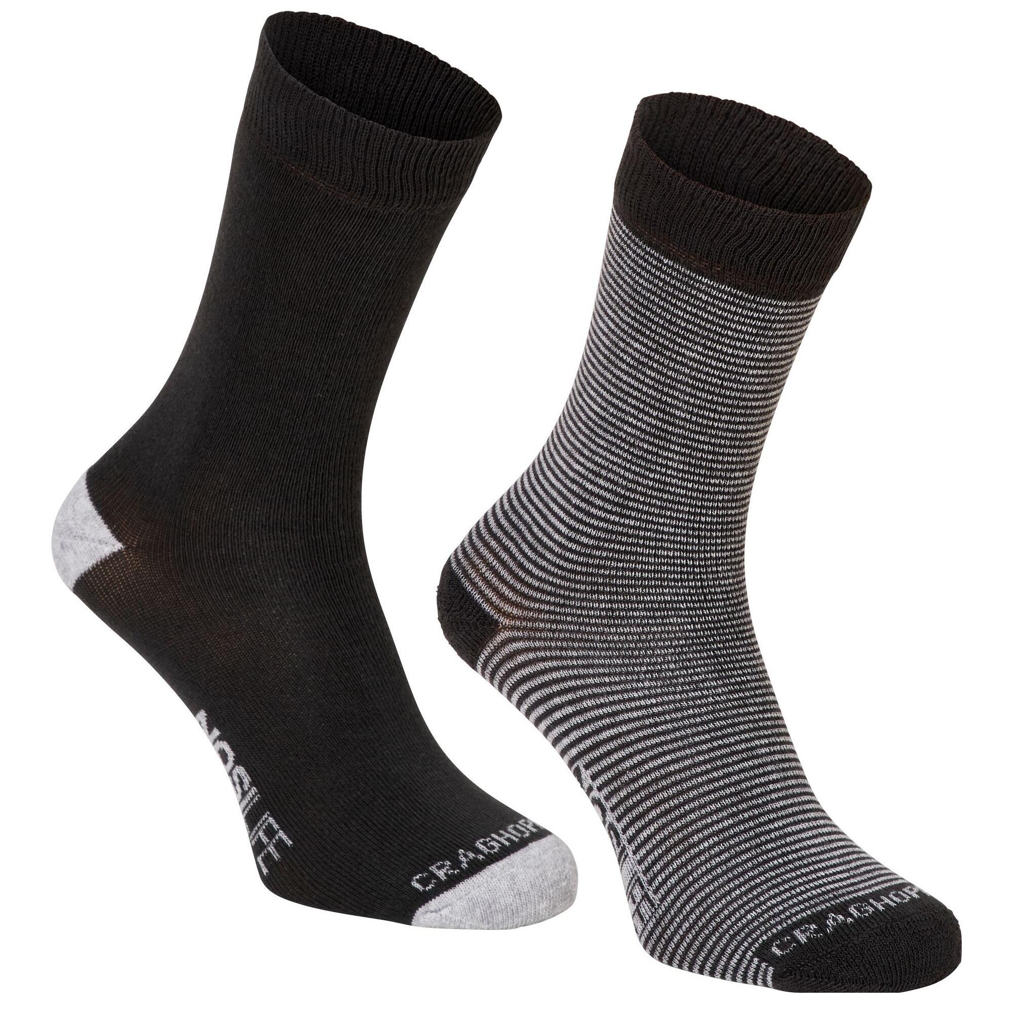 Mens Nosilife Walking Hiking Socks (pack Of 2) (charcoal/soft Grey Marl)