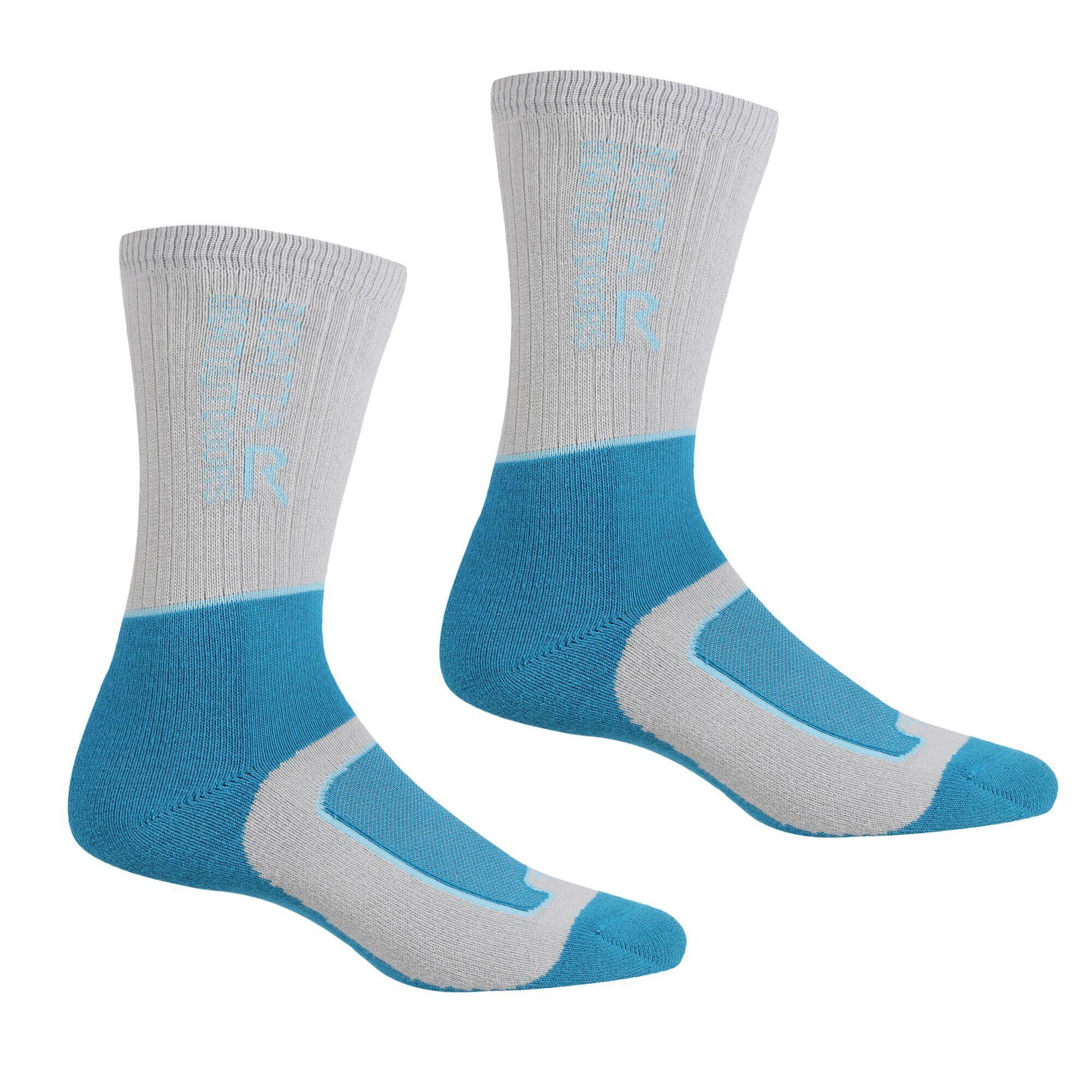 REGATTA Womens/Ladies Samaris 2 Season Boot Socks (Light Steel/Niagra Blue)