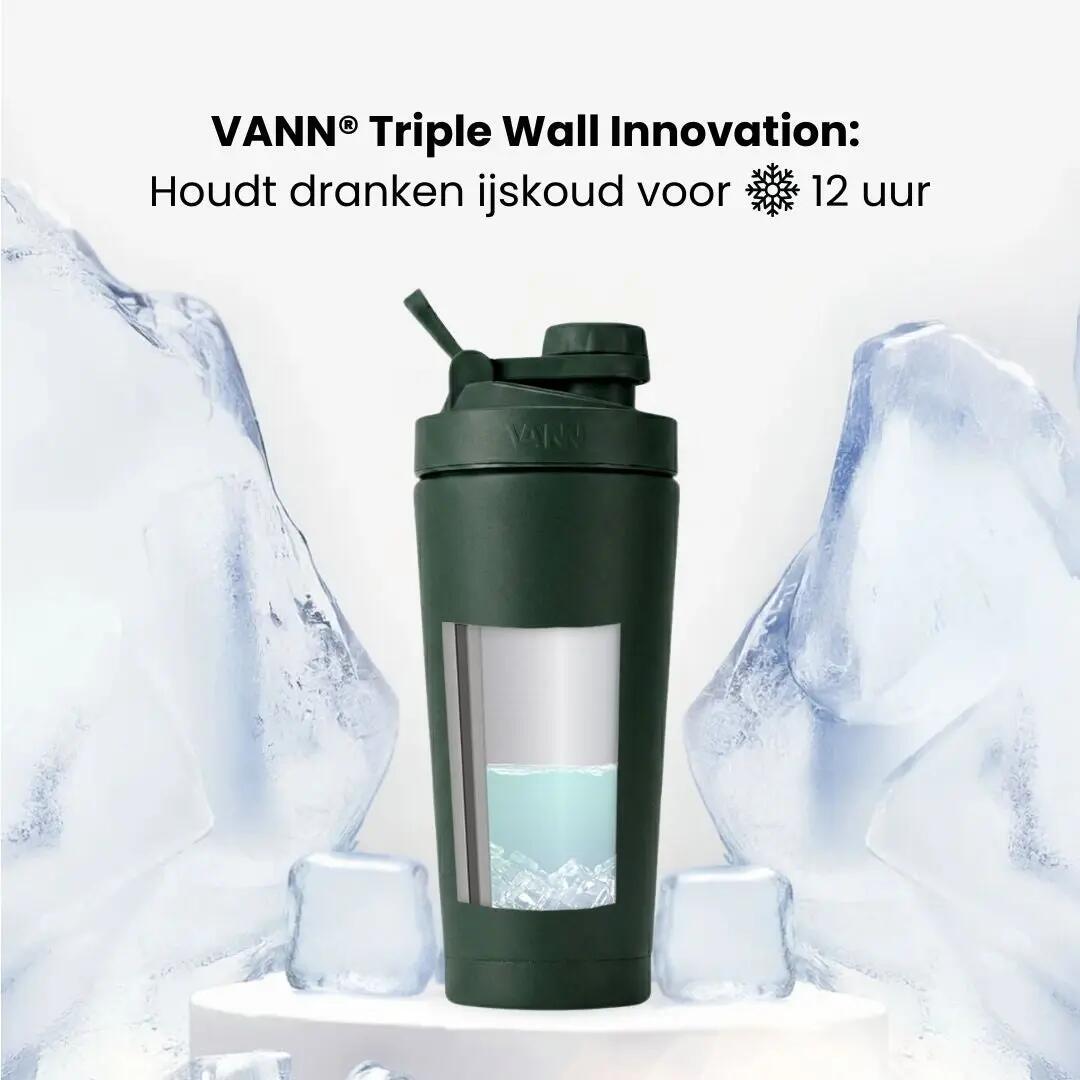 Shaker - Fitness - Isotherme triple paroi - Ultimate Shaker - Vert foncé 3/11