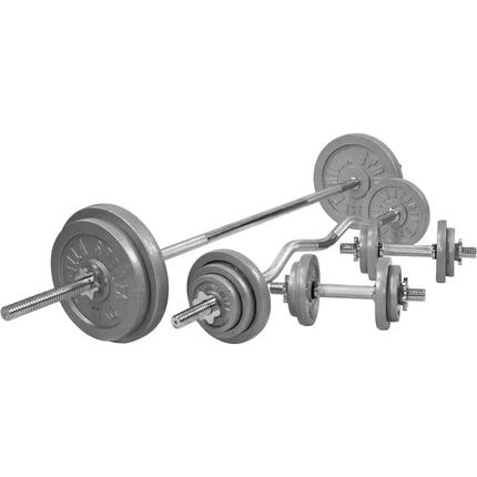 Halterset 108 kg - Gietijzer - 30 mm - Halters met Gewichten -Schroefsluiting