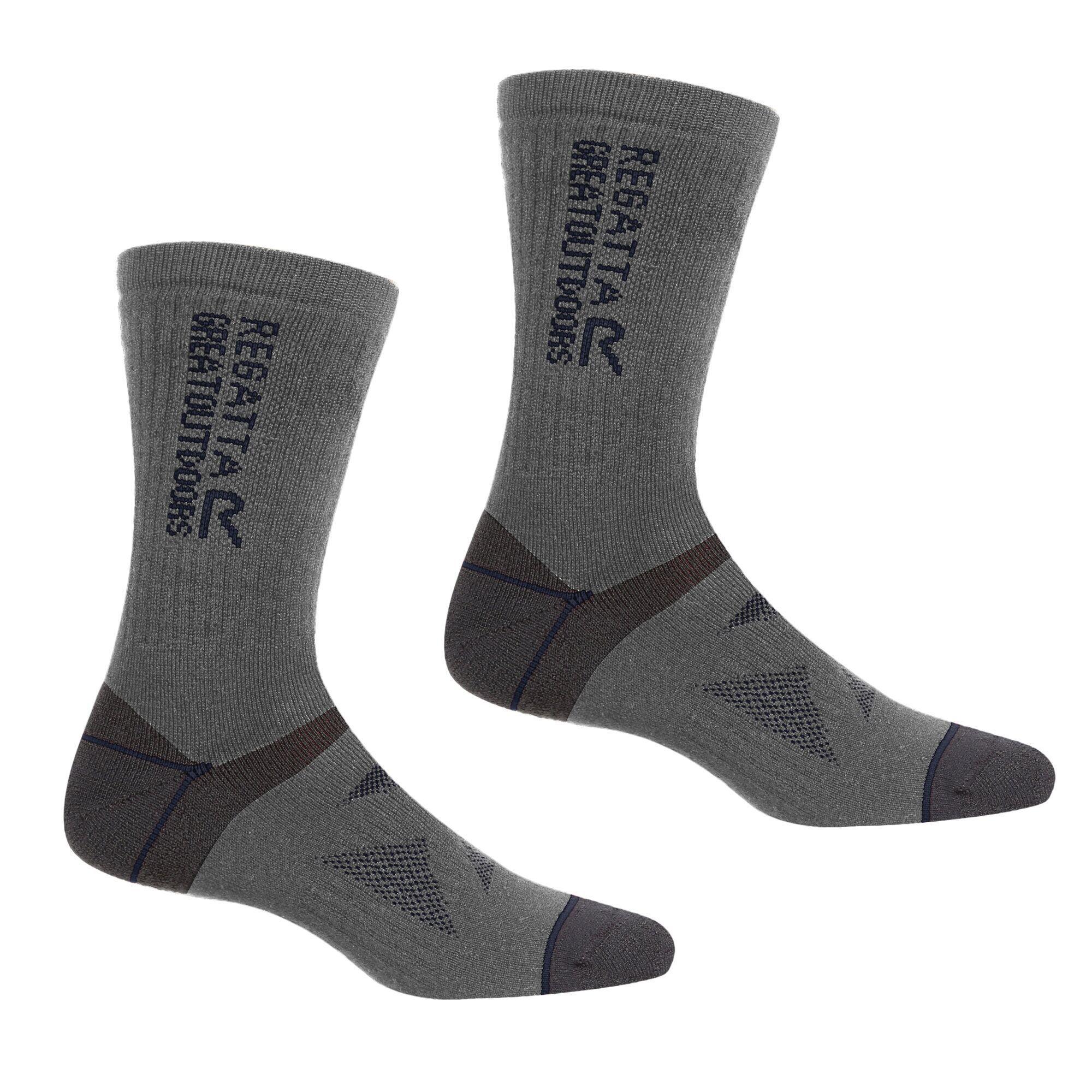 Regatta - Chaussettes Pour Bottines De Randonnée Adulte (gris / Bleu Marine) - Chaussettes - Bleu|gris - Decathlon