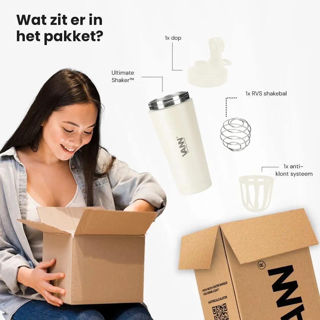 bouteille - fitness - isolante triple paroi - ultimate shaker - off-white 6/11