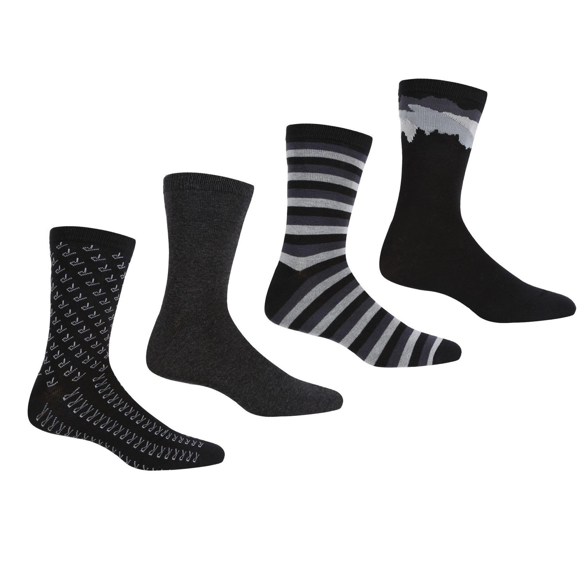 Mens Lifestyle Socks (Pack of 4) (Black) 2/4