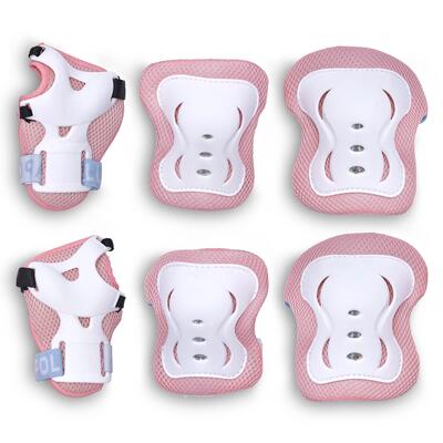 Set di protezioni per bambini: ginocchiere gomitiere e protezioni per i polsi.