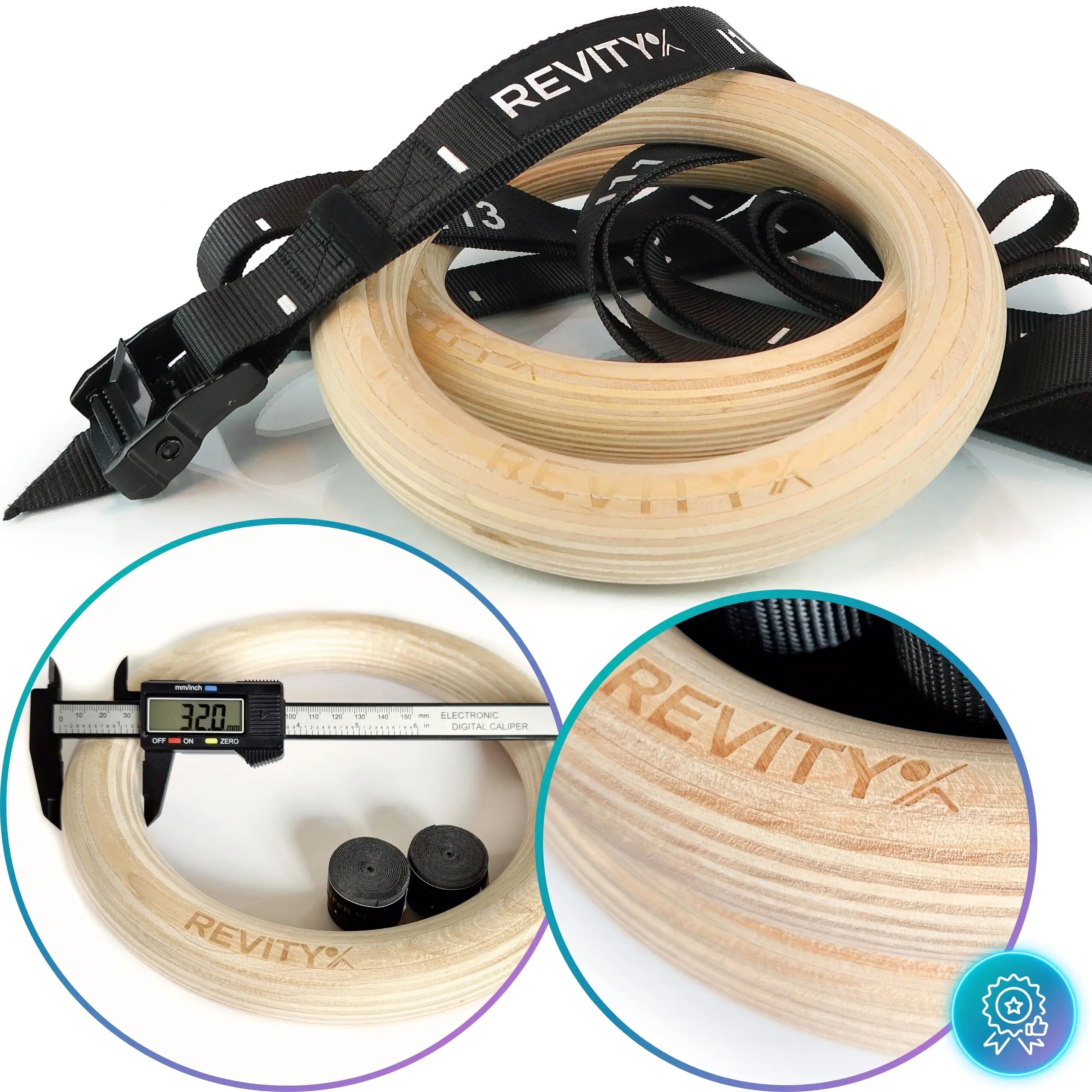 Houten gymnastiekringen Gym Rings crosstraining met wraps en trainingsschema PDF 6/14