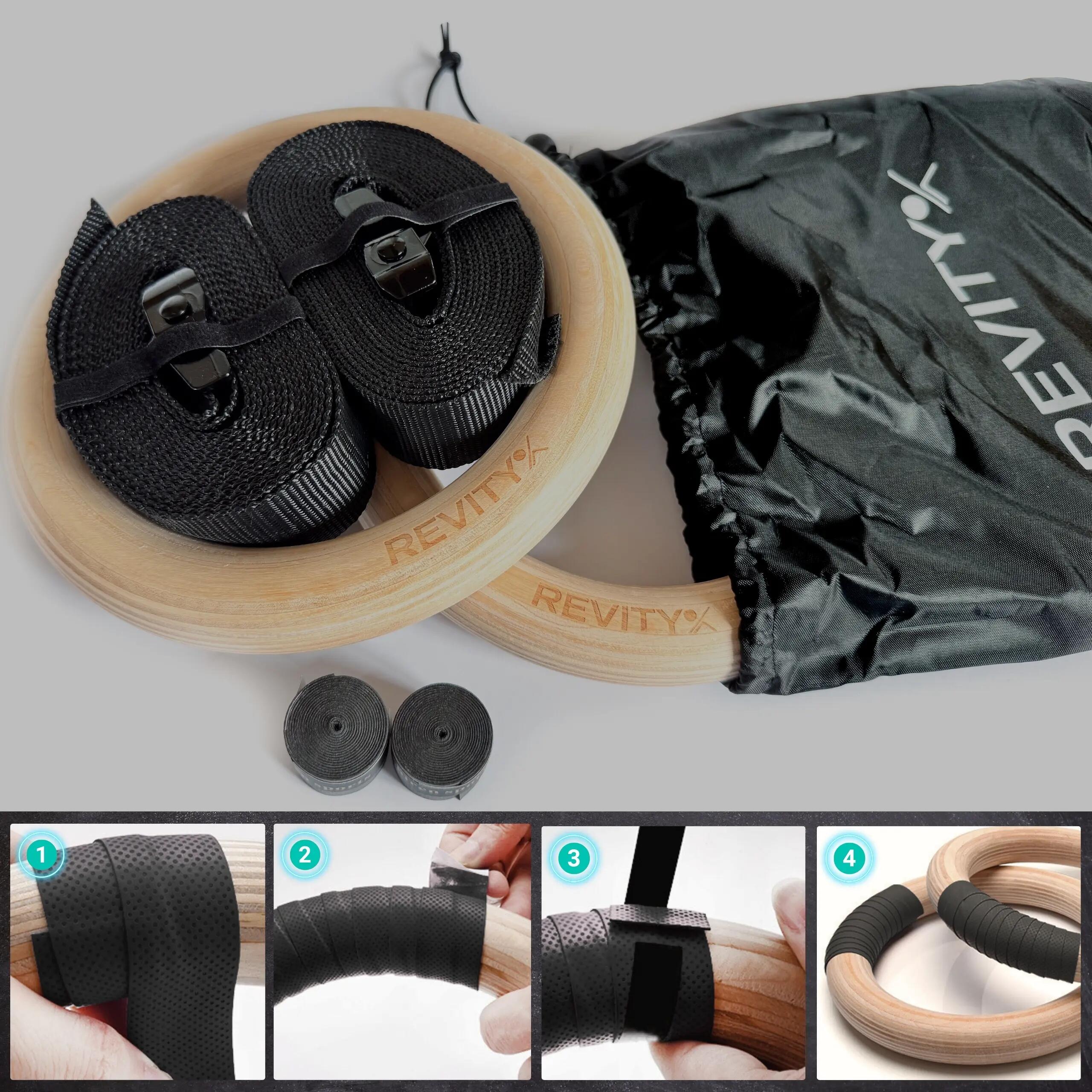 Anelli ginnastica in legno Gym Rings set palestra piano PDF REVITY 10/14