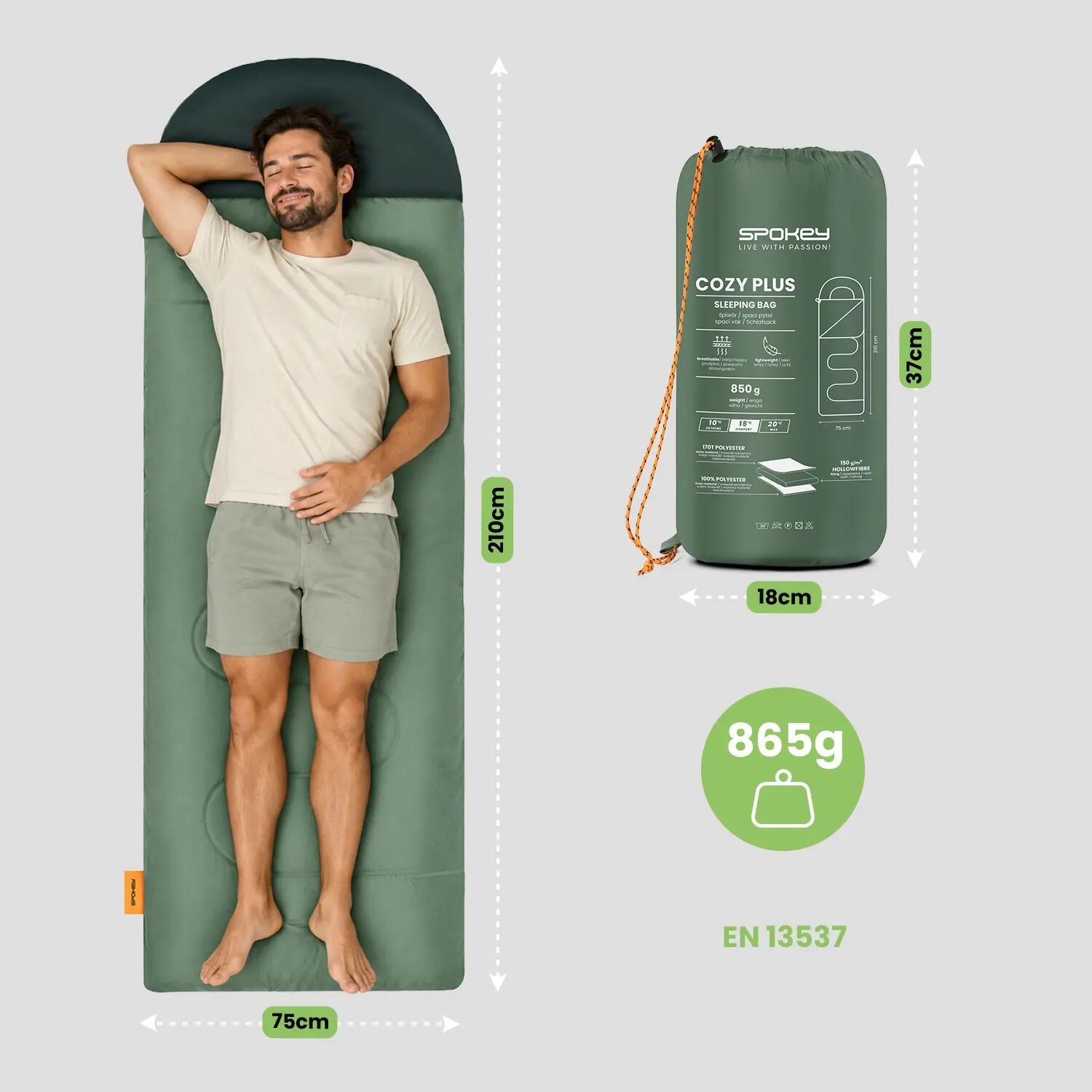 Śpiwór wiosenno-letni typu koperta Spokey Cozy Plus 8/15
