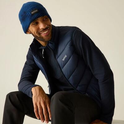 Gilet ibrido da uomo in pelle