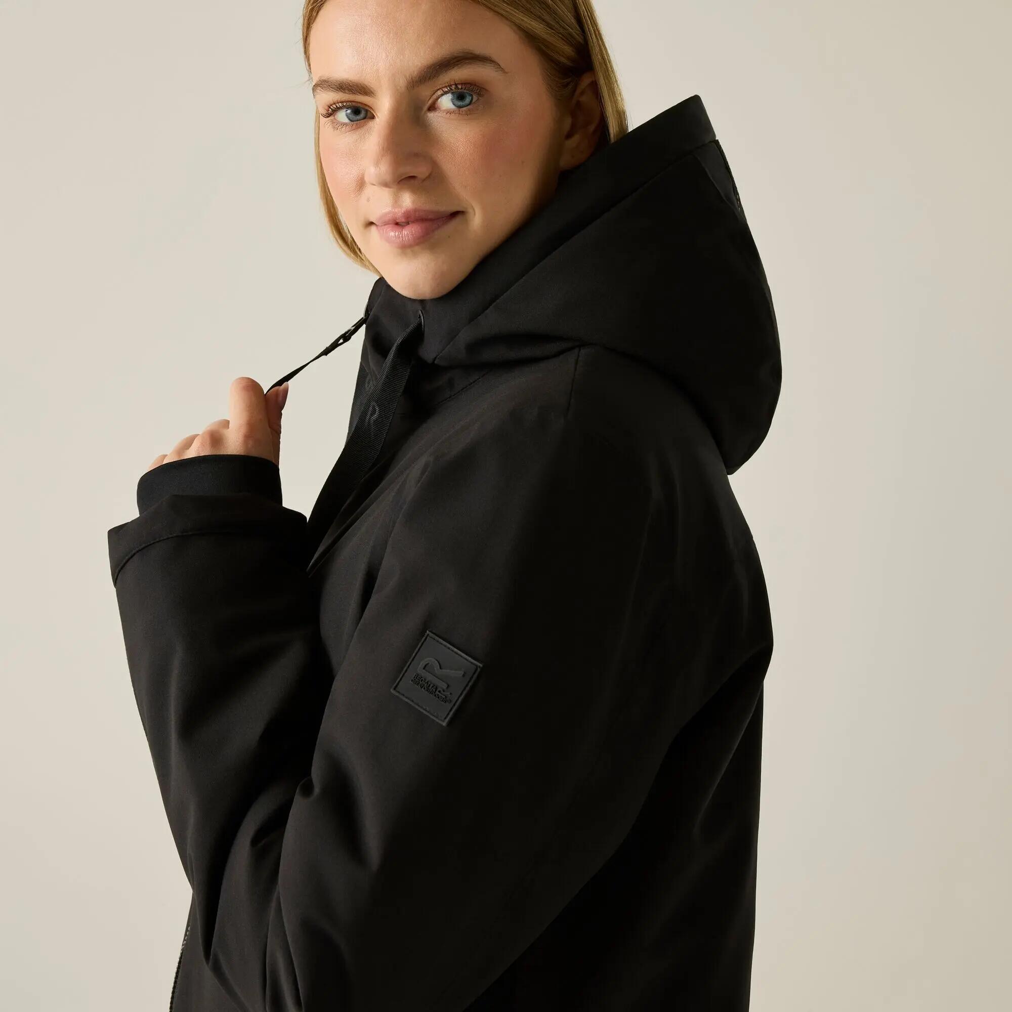 Chaqueta impermeable aislante de avellana para mujer 6/9