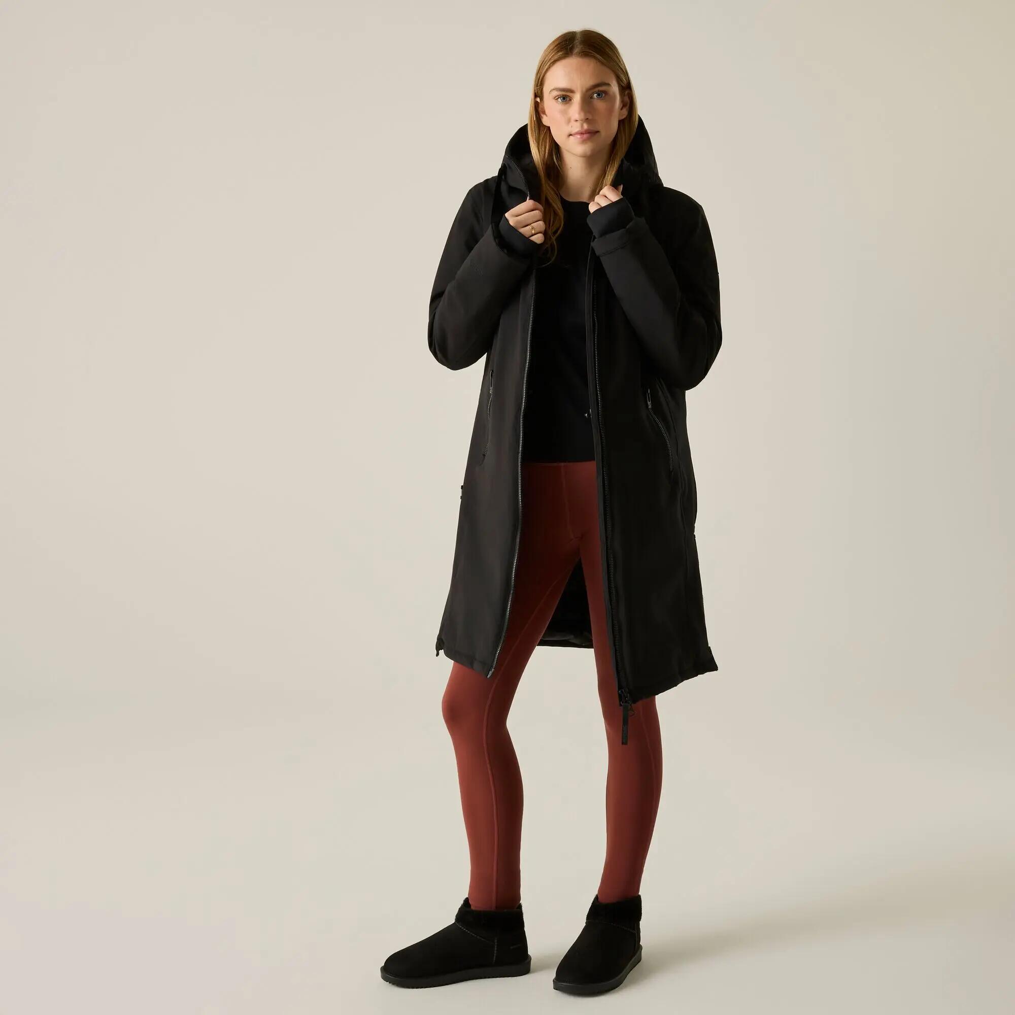 Chaqueta impermeable aislante de avellana para mujer 3/9