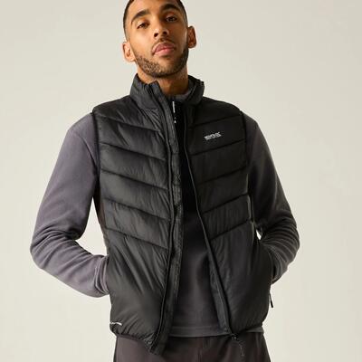 Gilet ibrido da uomo in pelle
