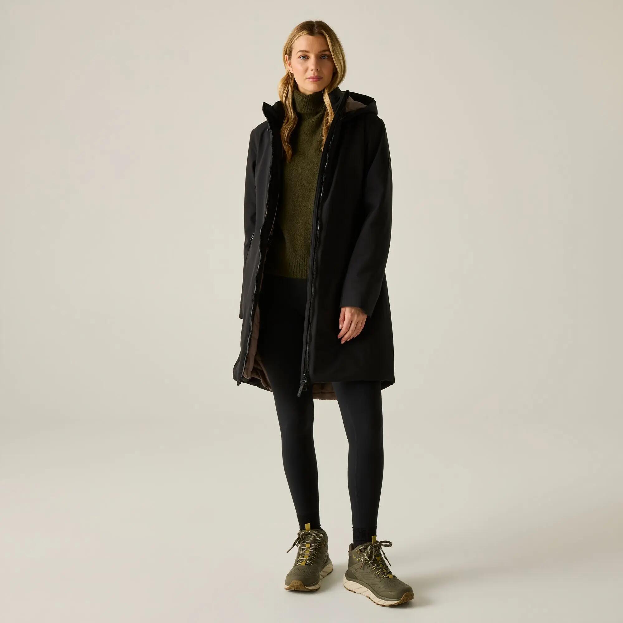 Damen Marron wasserdichte isolierte Jacke 3/14
