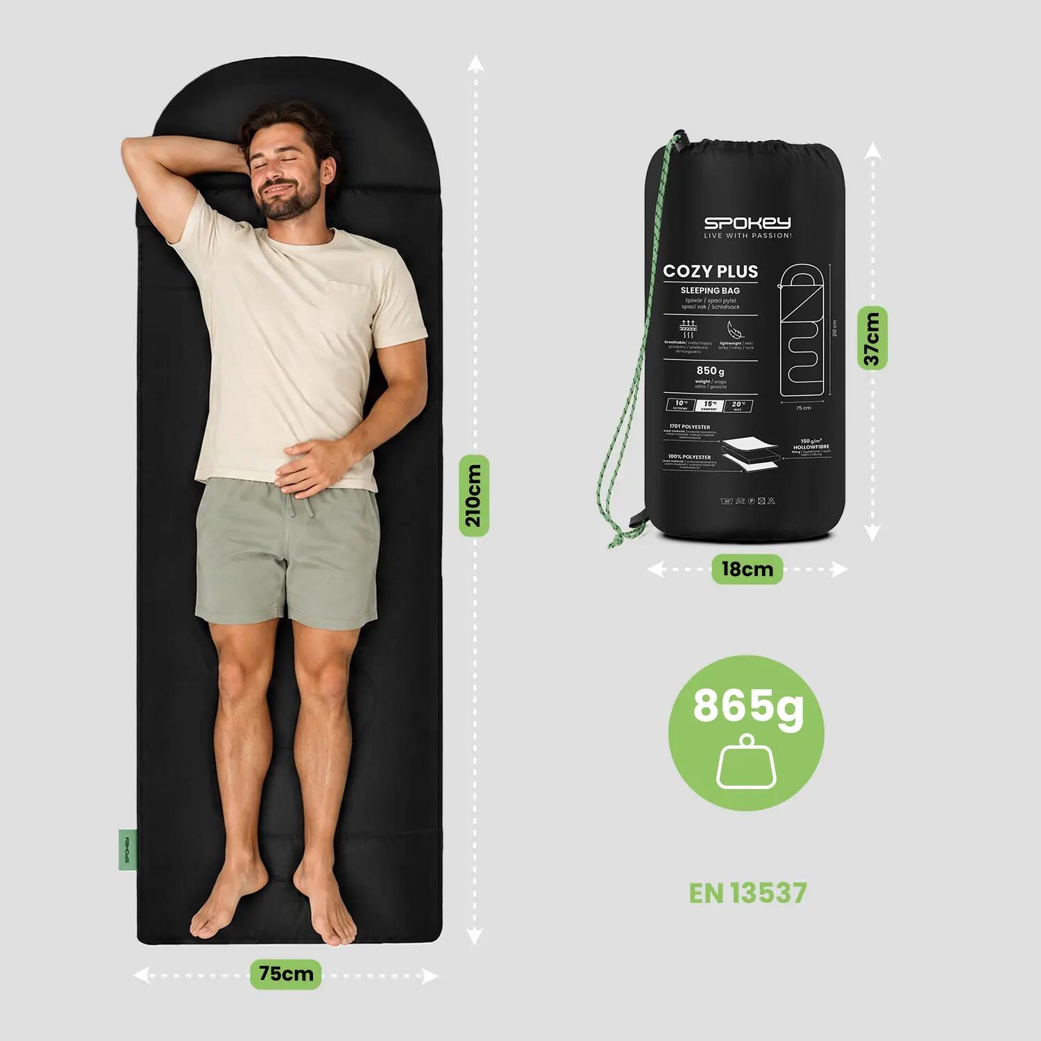 Śpiwór wiosenno-letni typu koperta Spokey Cozy Plus 8/15