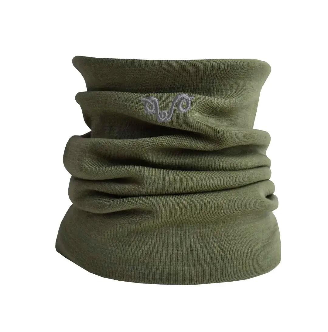 Komin trekkingowy 100% wełna merino (195 g/m²) Ciemnozielony 3/3