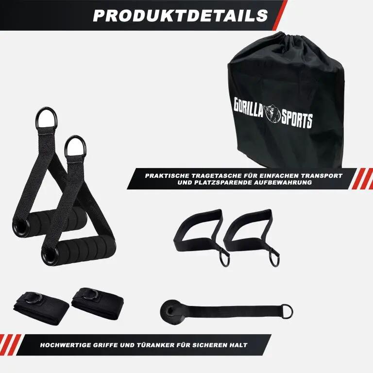 Drążek do pilatesu z 3 gumami i kotwą do drzwi Gorilla Sports 4/7