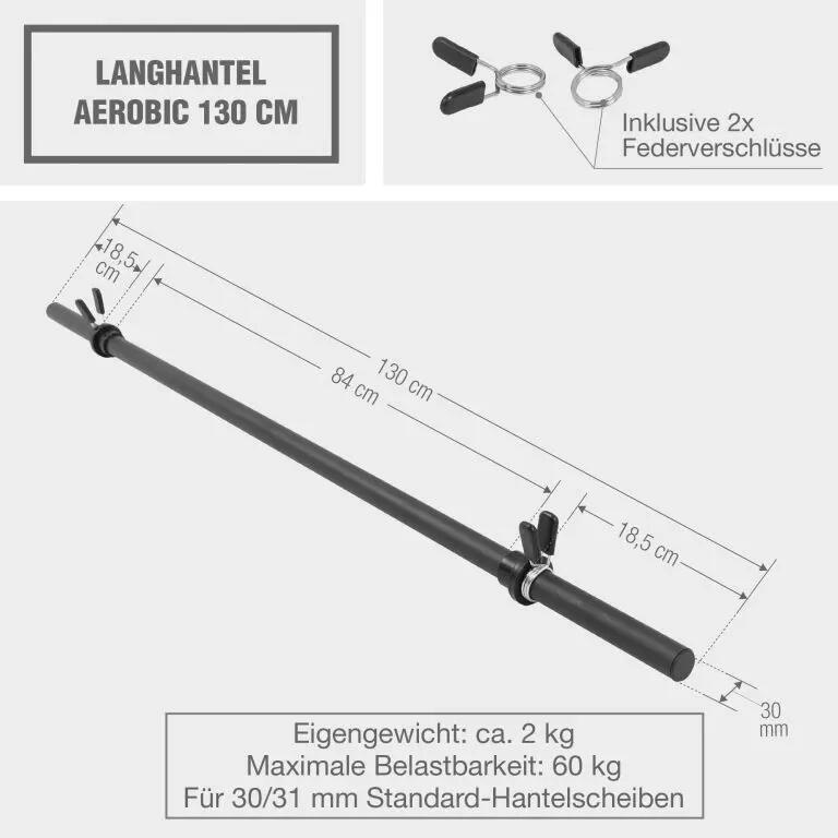 Bilanciere Aerobica Gorilla Sports 130 cm sintetico 2 kg nero 5/7