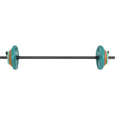 Aerobic halterset 20 kg - gripper gietijzer - halterstang met 6 gewichten