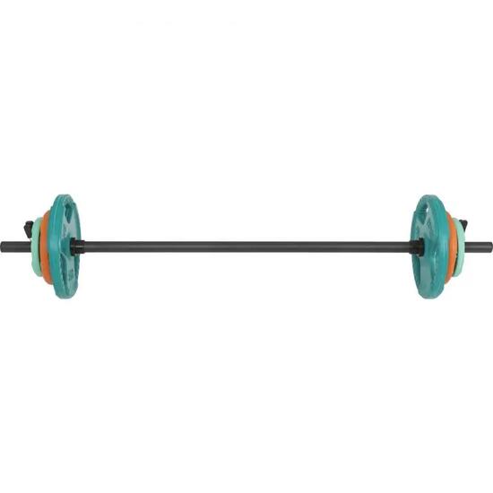 Aerobic Halterset 20 kg - Gripper Gietijzer - Halterstang Met 6 Gewichten