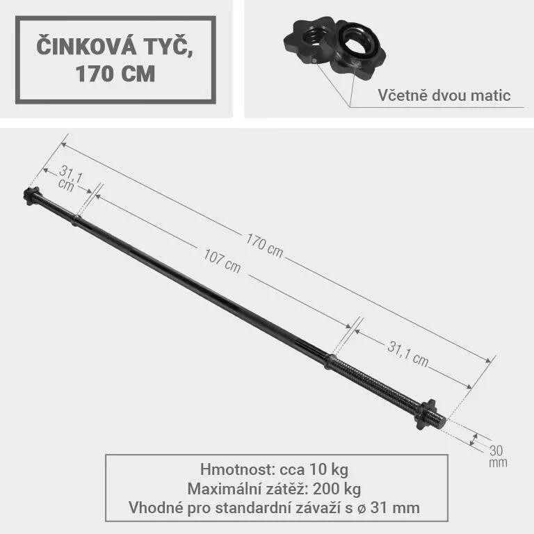 Gorilla Sports Halterstang - 170 cm - 30/31 mm - Schroefsluiting - Zwart 4/7