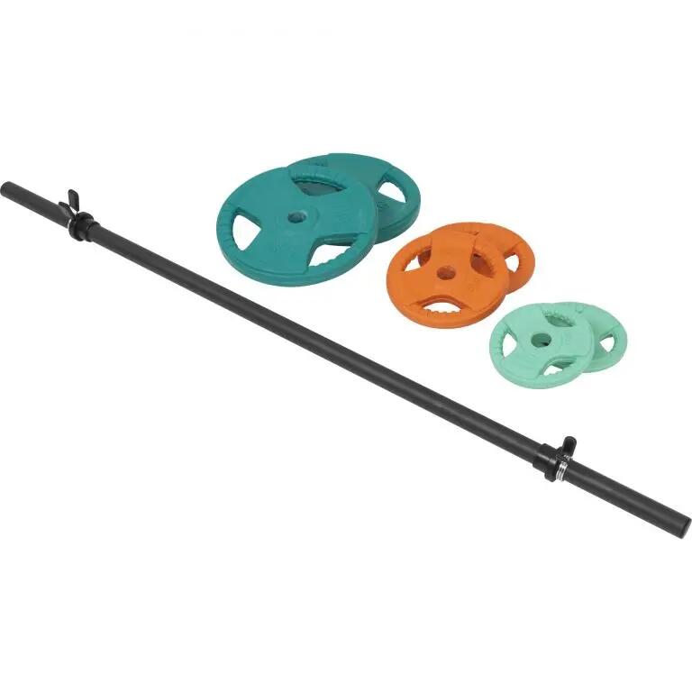 BARRE D'AEROBIC 130 CM AVEC POIDS GRIP EN CAOUTCHOUC | DIAMÈTRE 30 MM | MUSCULAT 5/6