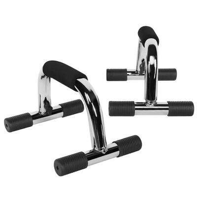 Opdruksteunen - 2 stuks - push up bar - dipbar - chroom