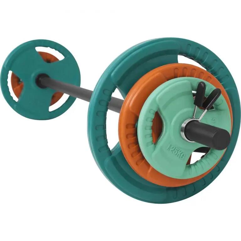 BARRE D'AEROBIC 130 CM AVEC POIDS GRIP EN CAOUTCHOUC | DIAMÈTRE 30 MM | MUSCULAT 3/6