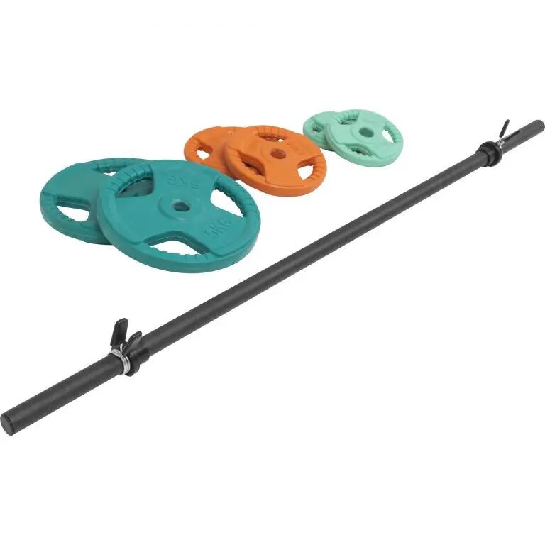 BARRE D'AEROBIC 130 CM AVEC POIDS GRIP EN CAOUTCHOUC | DIAMÈTRE 30 MM | MUSCULAT 2/6