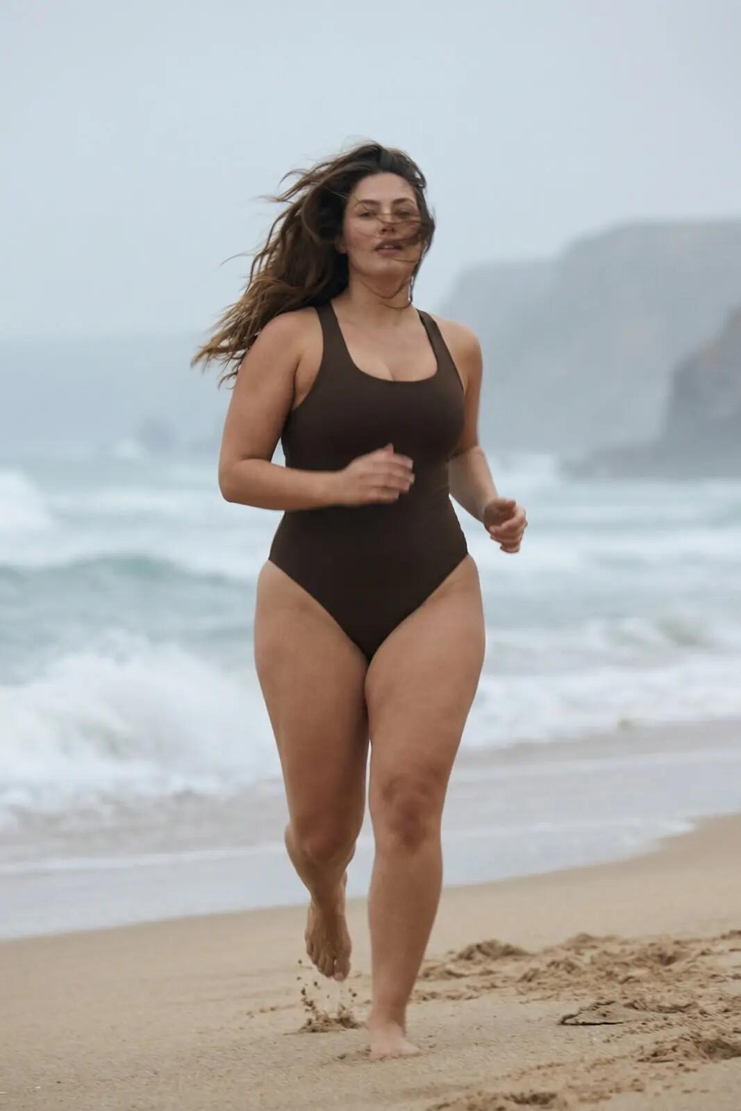 Maillot 1 Pièce Col Rond Premium Surf Natation Plongée Femme - Marron 5/7