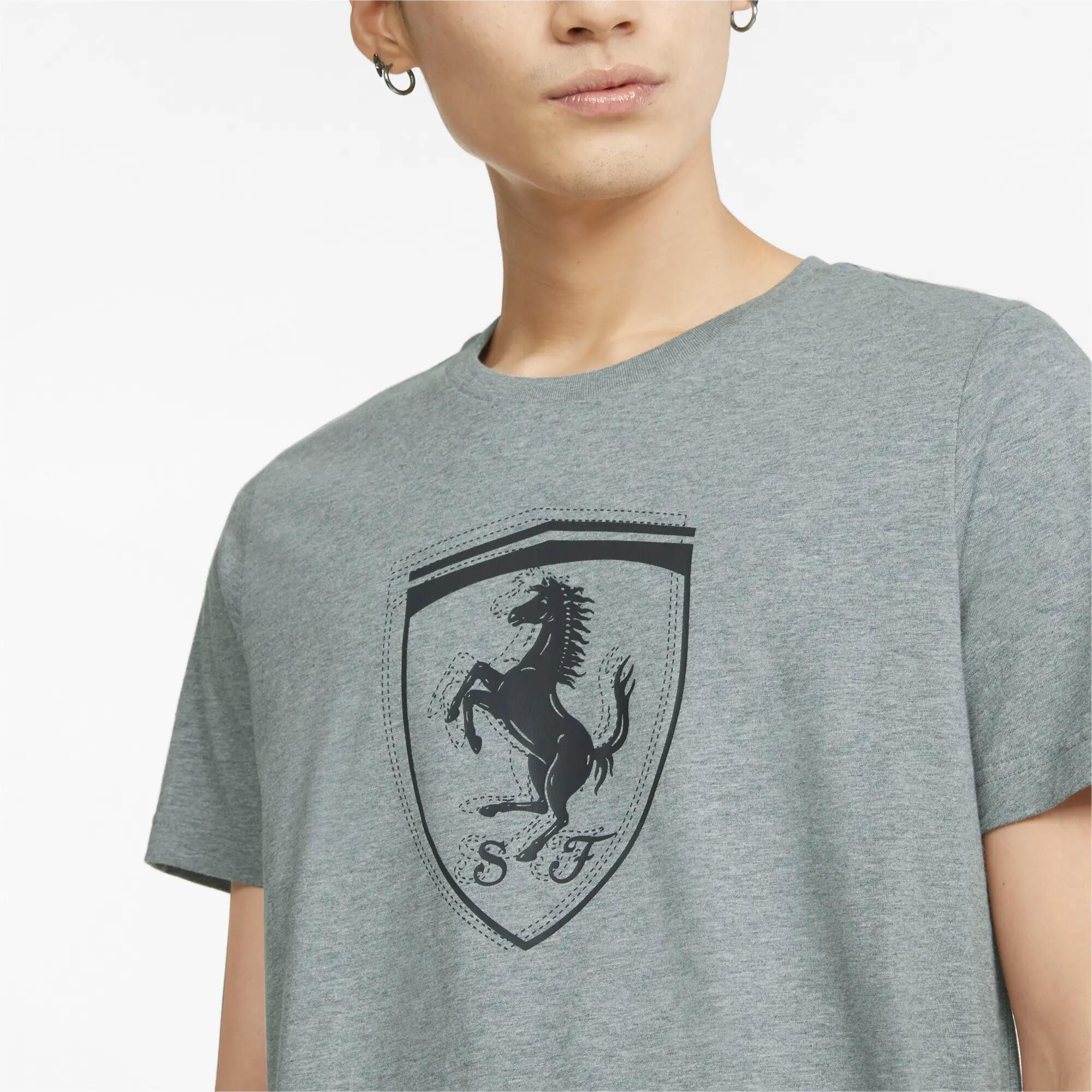 Camiseta masculina Puma Ferrari Race Tonal Big Shield cinza tamanho M 4/8