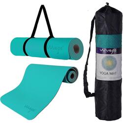 Yoga mat Zacht Comfort Blauw en bruin 183 CM