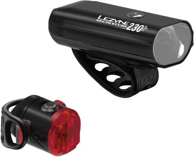 Lezyne hecto 230+ front en femto usb-c rear set