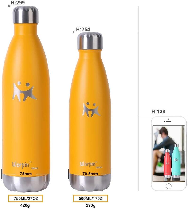 Edelstahl Thermosflasche - Smart Bottle Gelb 500ml