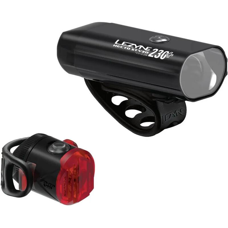 Lezyne set lumini Hecto 230+ / Femto USB-C STVZO Negru-gloss