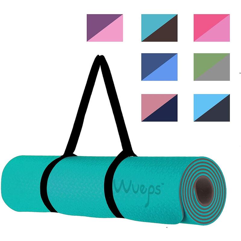 Tapis de Yoga Soft Comfort Bleu / Café 183 CM