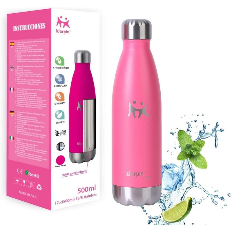 Edelstahl Thermoskanne - Pink 500ml Smart Bottle