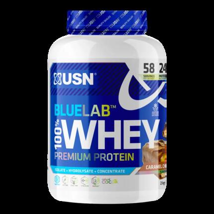 Proteína Whey - Blue Lab 100% Suero De Leche (2kg) - Chocolate Con Caramelo