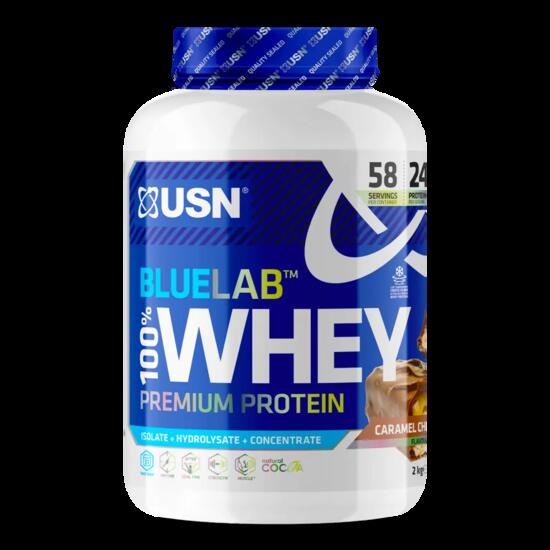 Proteína Whey - Blue Lab 100% Suero De Leche (2kg) - Chocolate Con Caramelo