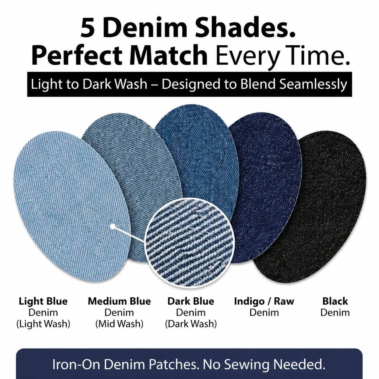 Toppe Termoadesive in Denim per Jeans, 10 pz, Resistenti al Lavaggio 8/13